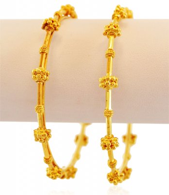 22K Fancy Machine Bangles  ( Gold Bangles )