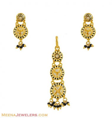 22k Designer Pendant Set ( Gold Pendant Sets )