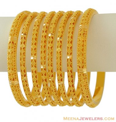 Set of 8 Bangles (22K Gold) ( Set of Bangles )