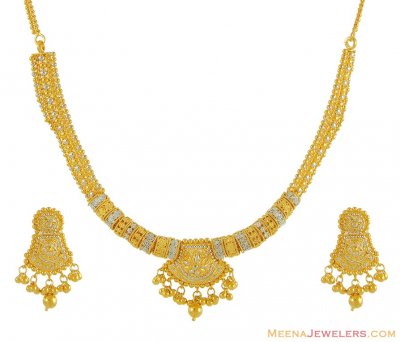 22Kt Designer Two Tone Set  ( 22 Kt Gold Sets )