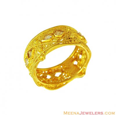 22K Traditional Ladies Wide Band ( Ladies Gold Ring )