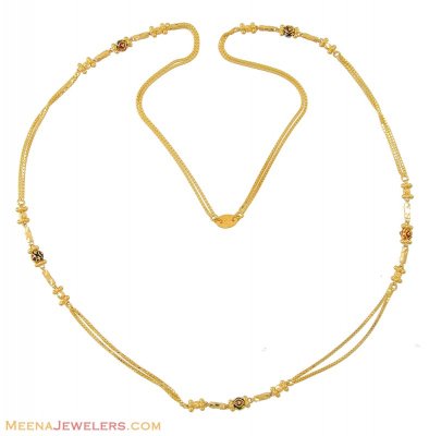 Indian Gold Chain with Meenakari ( 22Kt Long Chains (Ladies) )