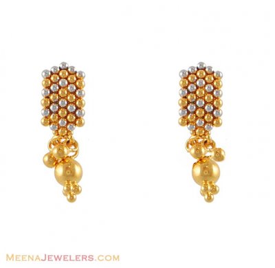 Earring With Two Tone shade  ( 22Kt Gold Fancy Earrings )