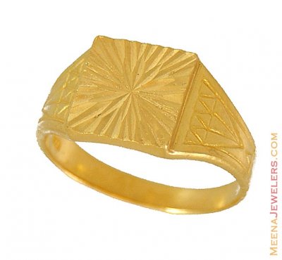 22K Gold Ring (starburst) - RiMs9670 - 22k men's gold ring with ...