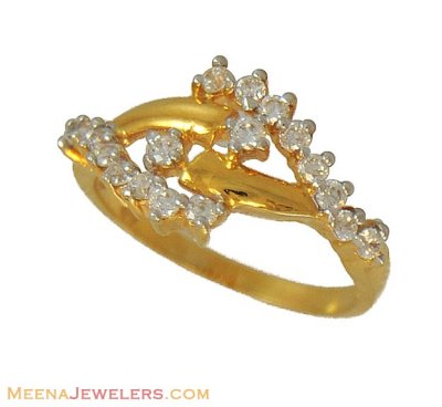 22K Gold Designer Signity Ring ( Ladies Signity Rings )