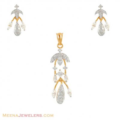 Signity Two Tone Pendant Set ( Fancy Pendant Set )