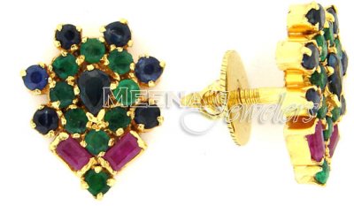 22 Kt Gold Precious Stone Earrings ( Precious Stone Earrings )