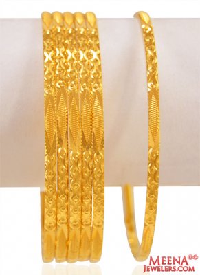 22 Karat Gold Bangles (6 PC) ( Set of Bangles )