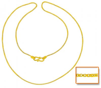 22Kt Gold Box Chain ( Plain Gold Chains )