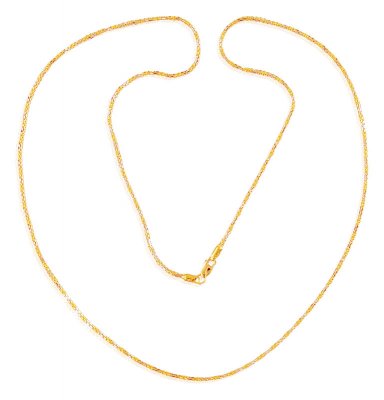 22k Two Tone Chain (24In) ( Plain Gold Chains )