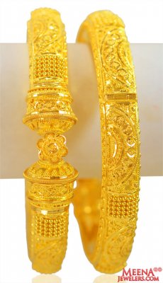 22kt Gold Pipe Kadas (Set of 2) ( Kadas )