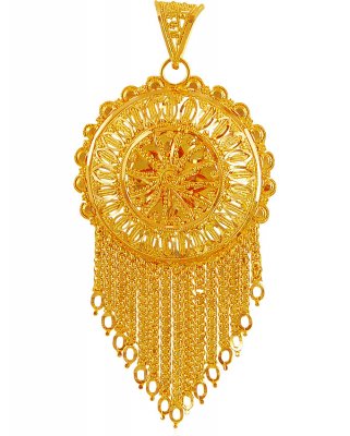22K Gold Long Filigree Pendant ( Fancy Pendants )