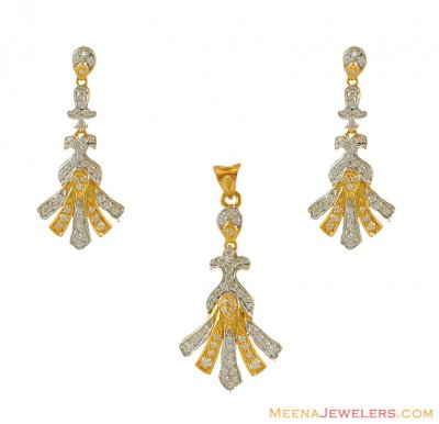 Two Tone Designer Pendant Set ( Fancy Pendant Set )