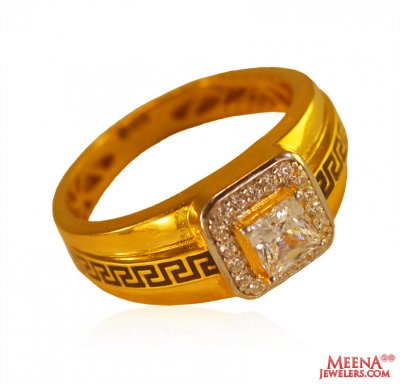 22K Mens Stones Ring ( Mens Signity Rings )