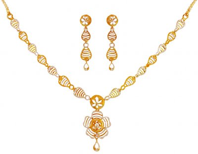 22kt Gold Necklace Earring Set  ( Light Sets )
