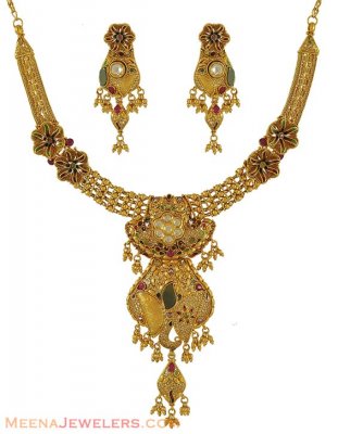 Gold Antique Necklace Set ( Antique Necklace Sets )