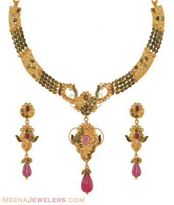 Antique Fancy Necklace Set ( Antique Necklace Sets )