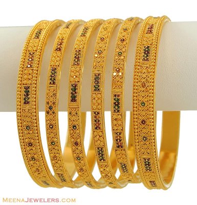 Indian Bangles Set (22K Gold) ( Set of Bangles )