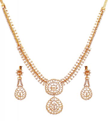 18K Yellow Gold Necklace Set ( Diamond Necklace Sets )