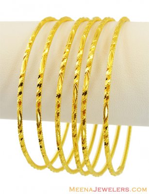 Indian Gold Bangles Set(Set of 6) ( Set of Bangles )