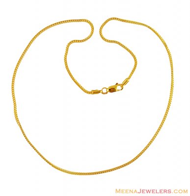 16 Inches Foxtail Chain 22K  ( Plain Gold Chains )