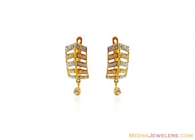 22k Fancy clip on Earring with Cz ( Clip On Earrings )