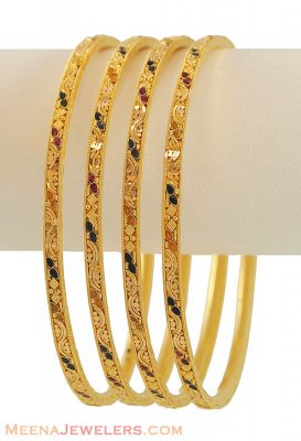 Gold Bangles Set (4 Pcs) ( Set of Bangles )