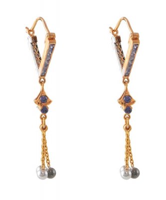 22K Fancy Hoop Earrings ( 22Kt Gold Fancy Earrings )