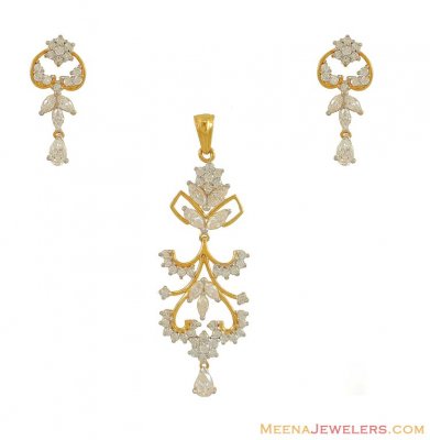 Signity Pendant Set ( 22K Gold ) ( Fancy Pendant Set )