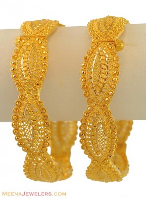 22K Gold Wavy Kadas (pair) ( Kadas )