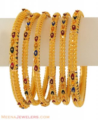 Meenakari Bangle Set (22k) ( Set of Bangles )