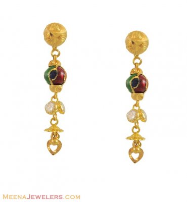 Fancy Meenakari Earrings (22K) ( 22Kt Gold Fancy Earrings )