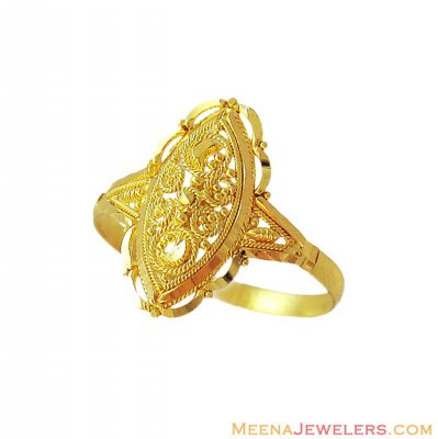 22K Gold Fancy Ladies Indian Ring ( Ladies Gold Ring )