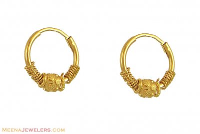 21k Gold Baby Hoops ( Hoop Earrings )