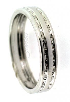 18Kt White Gold Designer Wedding Band ( Wedding Bands )