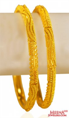 22k  Gold Filigree Bangles (2 PCs) ( Gold Bangles )