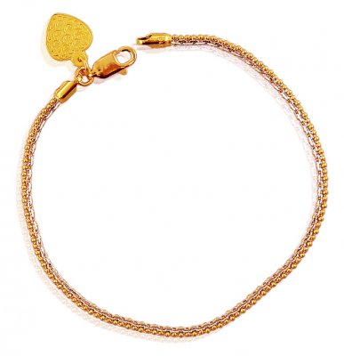 Fancy 22k Two Tone Bracelet ( Ladies Bracelets )