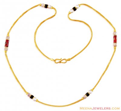 22K Gold Meenakari Chain ( 22Kt Gold Fancy Chains )