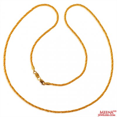 22k Gold Fancy Rope Chain - ChPl26114 - US$ 1,120 - 22k Gold Fancy Rope ...