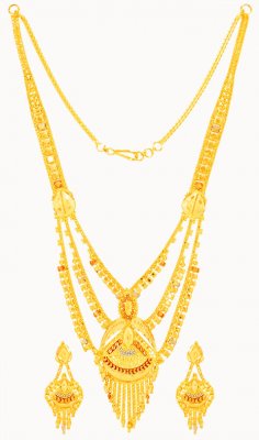 22k Gold Long Necklace Set ( 22 Kt Gold Sets )