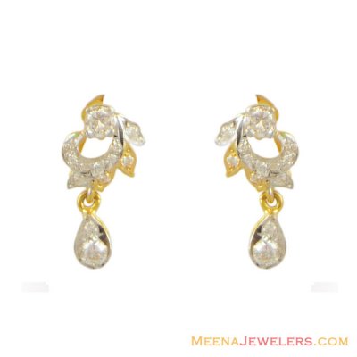 22K Gold Elegant Signity Earrings ( Signity Earrings )