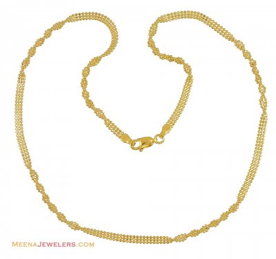 22K Fancy Twisted Chain (16 Inches) ( 22Kt Gold Fancy Chains )