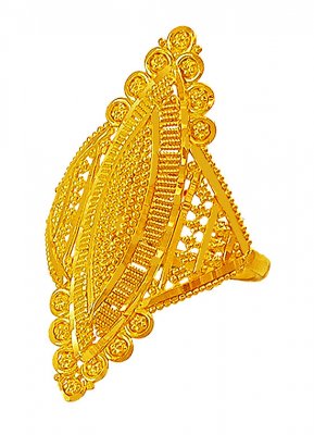 22K Gold Filigree Ring - Rilg17191 - 22K Gold Ladies Designer Ring ...