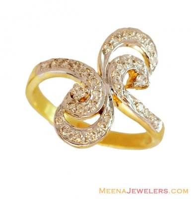 Designer 18K Yellow Gold Ring ( Diamond Rings )