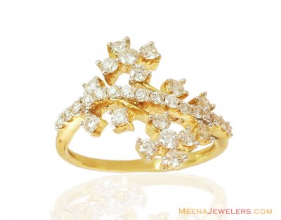 Fancy Cluster Diamond Ring 18k ( Diamond Rings )