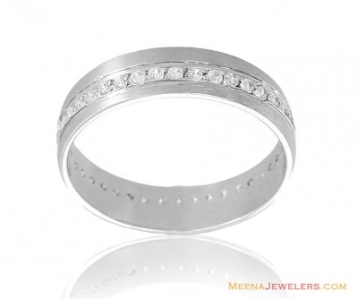 18Kt White Gold Fancy Wedding Band ( Wedding Bands )