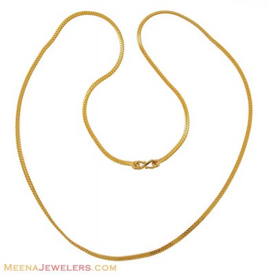 22k Fox Tail Chain ( Plain Gold Chains )