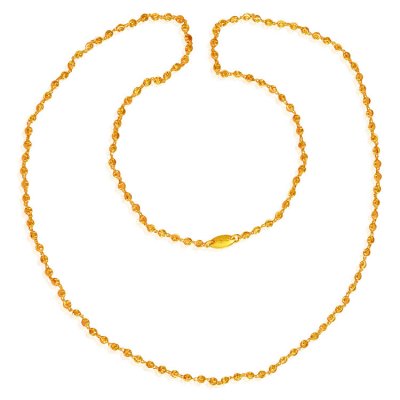 22K Gold Balls Chain (24 Inches) ( 22Kt Long Chains (Ladies) )