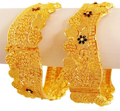 Yellow Gold Meenakari Kadas (2Pc) ( Kadas )