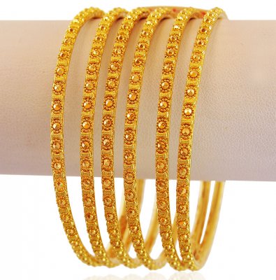 22K Filigree Bangles Set (6Pcs) ( Set of Bangles )